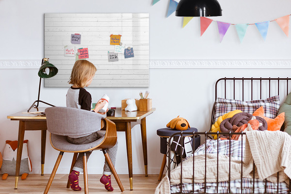 Decoratief glazen wandbord beschrijfbaar en magnetisch Bord voor foto's en notities