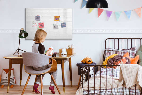 Decoratief glazen wandbord beschrijfbaar en magnetisch Bord voor foto's en notities