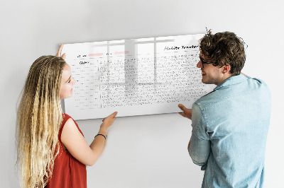 Memobord van glas met print inclusief neodymium magneten Gewoonteregistratie met een moderne twist