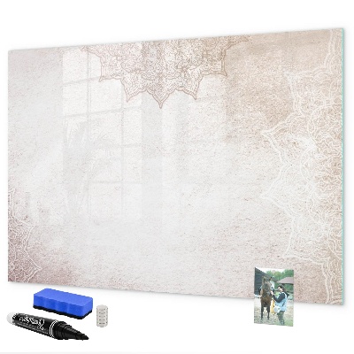 Decoratief glazen wandbord beschrijfbaar en magnetisch Notitie- en fotobord