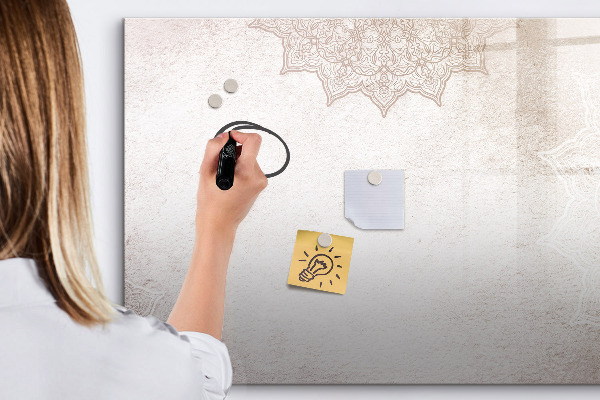 Decoratief glazen wandbord beschrijfbaar en magnetisch Notitie- en fotobord