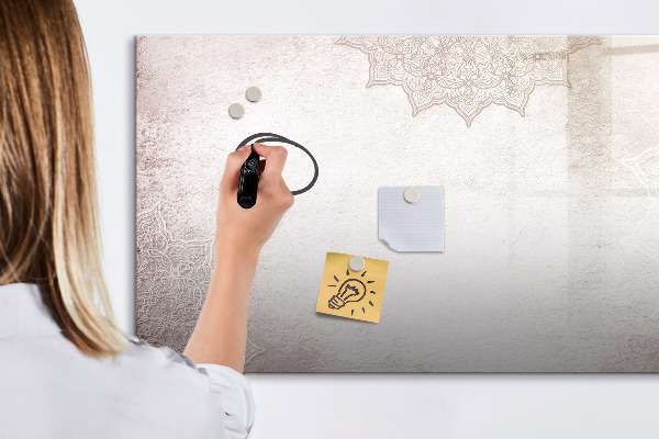 Decoratief glazen wandbord beschrijfbaar en magnetisch Notitie- en fotobord