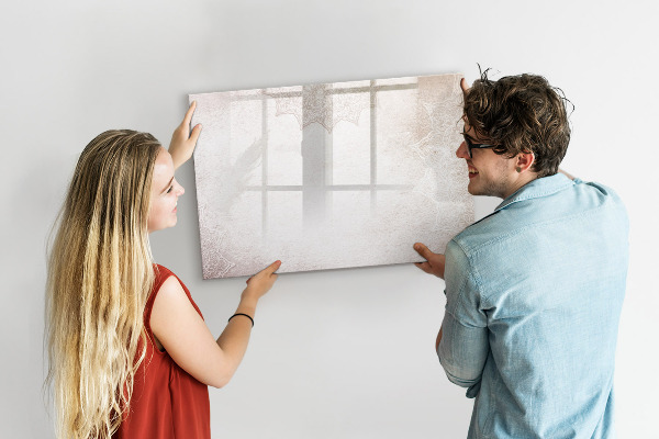 Decoratief glazen wandbord beschrijfbaar en magnetisch Notitie- en fotobord
