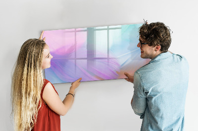 Decoratief glazen wandbord beschrijfbaar en magnetisch Een kleurrijk prikbord voor foto's en notities