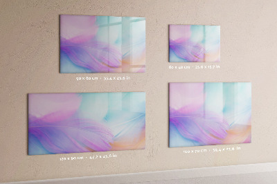 Decoratief glazen wandbord beschrijfbaar en magnetisch Een kleurrijk prikbord voor foto's en notities