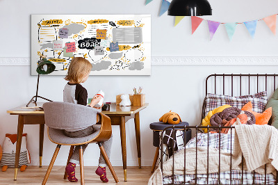Decoratief glazen wandbord beschrijfbaar en magnetisch Een visionboard om je dromen waar te maken.