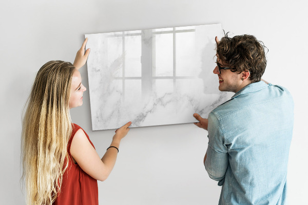 Memobord van glas met print inclusief neodymium magneten Modern prikbord voor notities en foto's