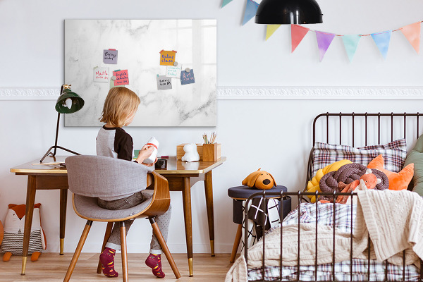 Memobord van glas met print inclusief neodymium magneten Modern prikbord voor notities en foto's
