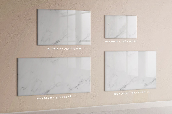 Memobord van glas met print inclusief neodymium magneten Modern prikbord voor notities en foto's