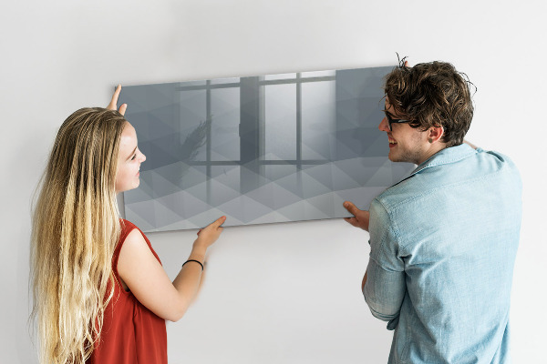 Decoratief glazen wandbord beschrijfbaar en magnetisch Herinneringen vastleggen in een moderne stijl.