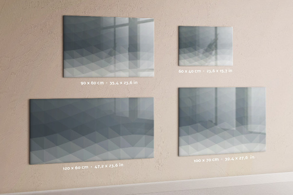 Decoratief glazen wandbord beschrijfbaar en magnetisch Herinneringen vastleggen in een moderne stijl.