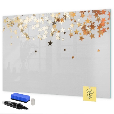 Decoratief glazen wandbord beschrijfbaar en magnetisch Creatief moodboard voor foto's en notities