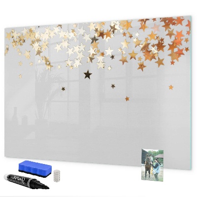 Decoratief glazen wandbord beschrijfbaar en magnetisch Creatief moodboard voor foto's en notities