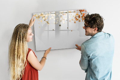Decoratief glazen wandbord beschrijfbaar en magnetisch Creatief moodboard voor foto's en notities