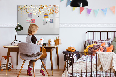 Decoratief glazen wandbord beschrijfbaar en magnetisch Creatief moodboard voor foto's en notities