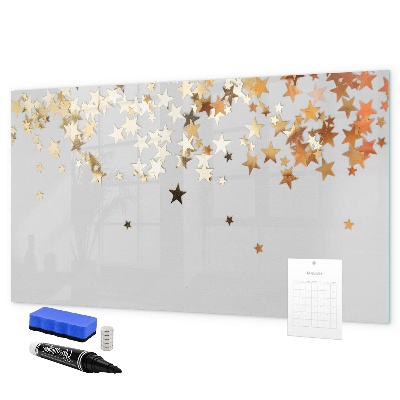 Decoratief glazen wandbord beschrijfbaar en magnetisch Creatief moodboard voor foto's en notities