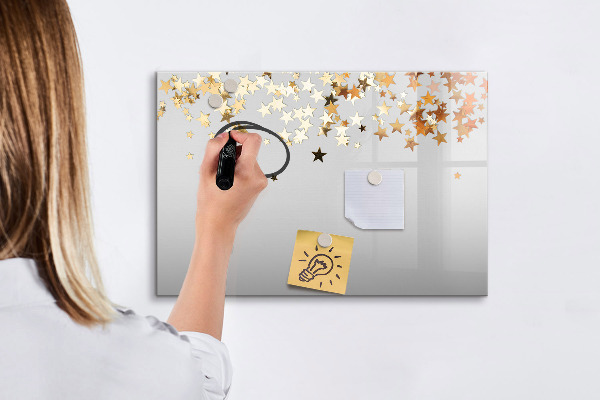 Decoratief glazen wandbord beschrijfbaar en magnetisch Creatief moodboard voor foto's en notities