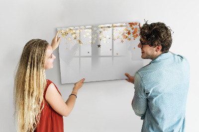 Decoratief glazen wandbord beschrijfbaar en magnetisch Creatief moodboard voor foto's en notities