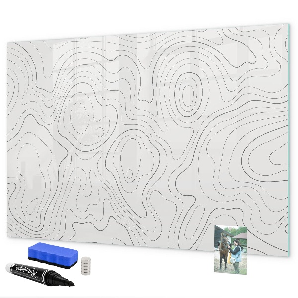 Decoratief glazen wandbord beschrijfbaar en magnetisch Modern fotodisplaybord