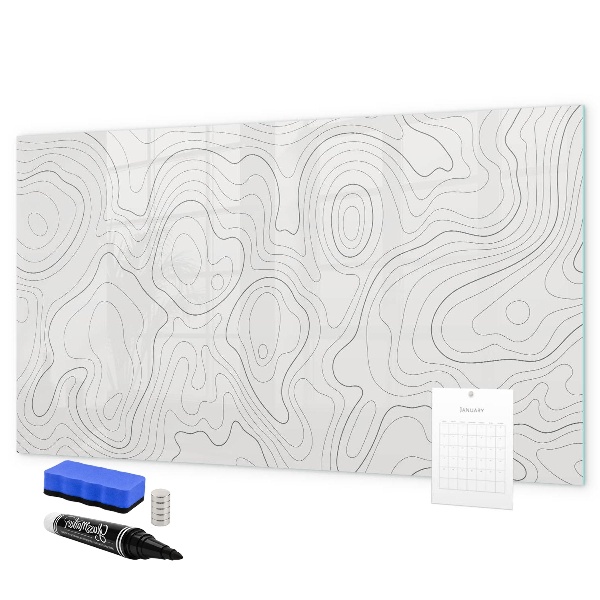 Decoratief glazen wandbord beschrijfbaar en magnetisch Modern fotodisplaybord