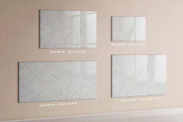 Decoratief glazen wandbord beschrijfbaar en magnetisch Modern fotodisplaybord