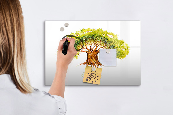 Memobord van glas met print inclusief neodymium magneten Stamboom met ruimte voor foto's