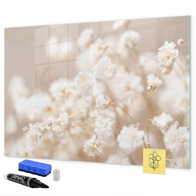 Decoratief glazen wandbord beschrijfbaar en magnetisch Een creatieve plek voor herinneringen en foto's