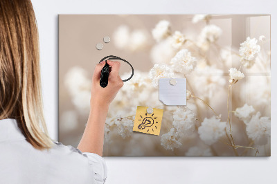Decoratief glazen wandbord beschrijfbaar en magnetisch Een creatieve plek voor herinneringen en foto's