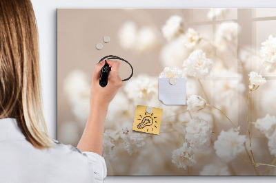 Decoratief glazen wandbord beschrijfbaar en magnetisch Een creatieve plek voor herinneringen en foto's