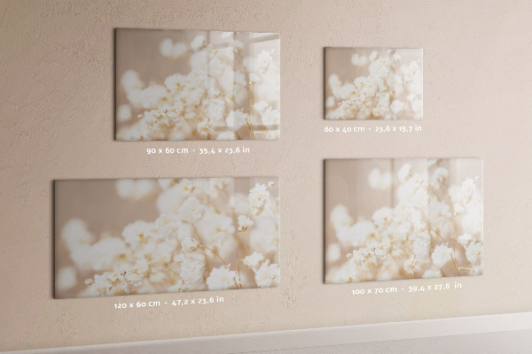 Decoratief glazen wandbord beschrijfbaar en magnetisch Een creatieve plek voor herinneringen en foto's