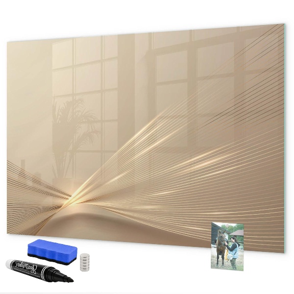 Decoratief glazen wandbord beschrijfbaar en magnetisch Modern prikbord voor notities en foto's