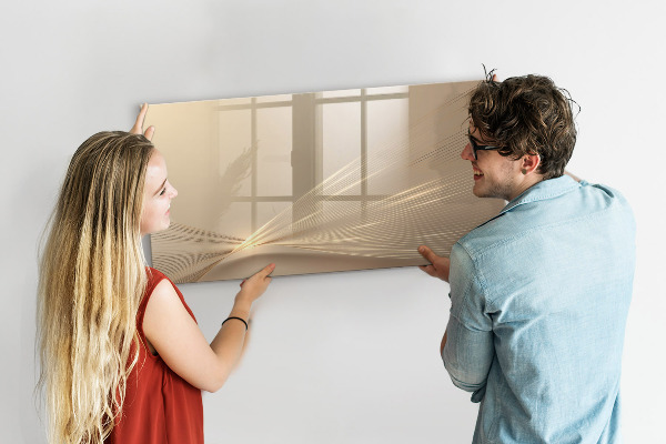 Decoratief glazen wandbord beschrijfbaar en magnetisch Modern prikbord voor notities en foto's