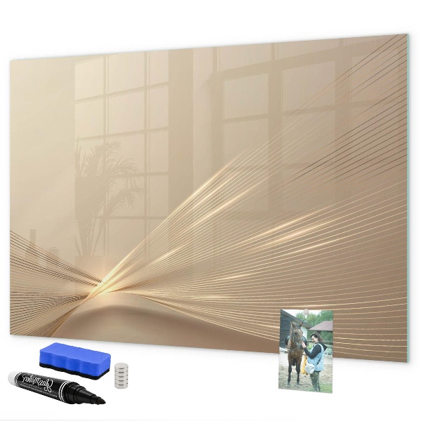 Decoratief glazen wandbord beschrijfbaar en magnetisch Modern prikbord voor notities en foto's