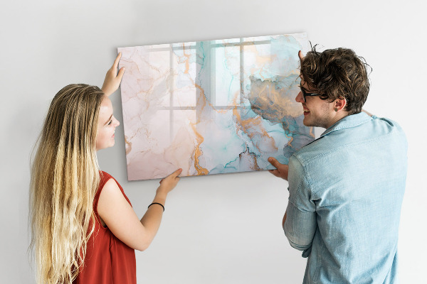 Decoratief glazen wandbord beschrijfbaar en magnetisch Stijlvol bord voor foto's en notities