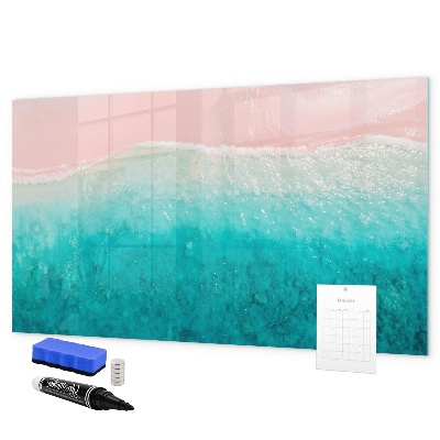 Decoratief glazen wandbord beschrijfbaar en magnetisch Een kleurrijk prikbord voor notities en foto's