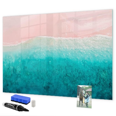Decoratief glazen wandbord beschrijfbaar en magnetisch Een kleurrijk prikbord voor notities en foto's