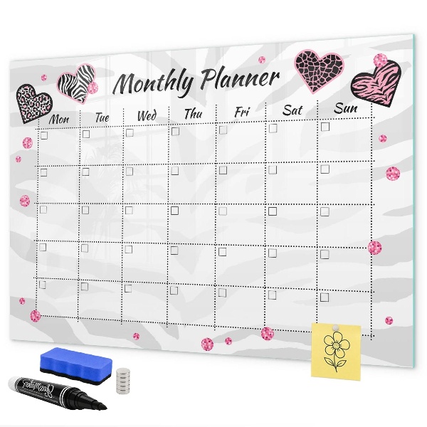 Maandplanner met hartjes en foto's