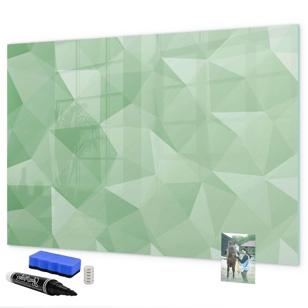 Decoratief glazen wandbord beschrijfbaar en magnetisch Een kleurrijk prikbord voor foto's en notities