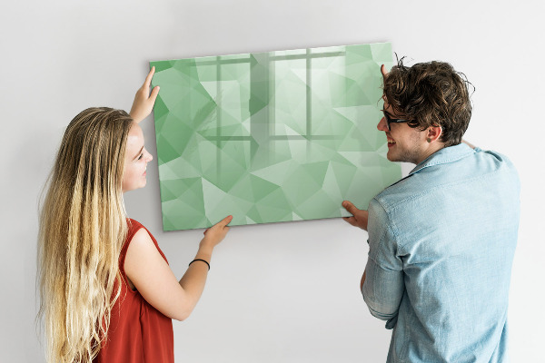 Decoratief glazen wandbord beschrijfbaar en magnetisch Een kleurrijk prikbord voor foto's en notities