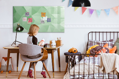 Decoratief glazen wandbord beschrijfbaar en magnetisch Een kleurrijk prikbord voor foto's en notities