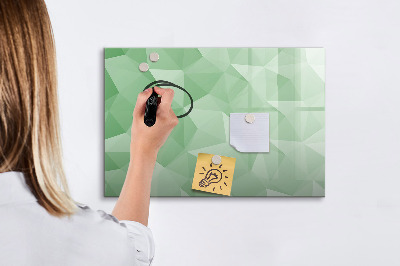 Decoratief glazen wandbord beschrijfbaar en magnetisch Een kleurrijk prikbord voor foto's en notities