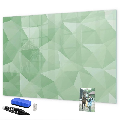 Decoratief glazen wandbord beschrijfbaar en magnetisch Een kleurrijk prikbord voor foto's en notities