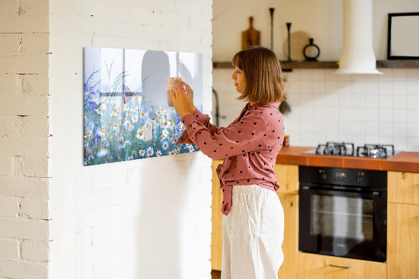 Memobord van glas met print inclusief neodymium magneten Een creatieve ruimte voor herinneringen en foto's
