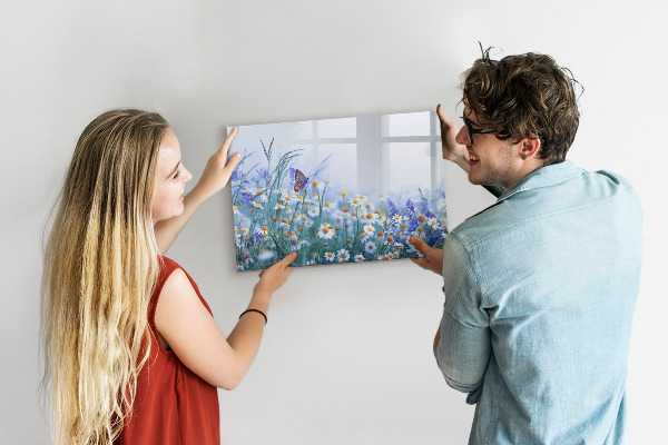Memobord van glas met print inclusief neodymium magneten Een creatieve ruimte voor herinneringen en foto's