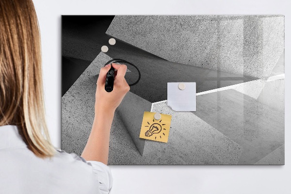 Decoratief glazen wandbord beschrijfbaar en magnetisch Modern prikbord voor notities en foto's