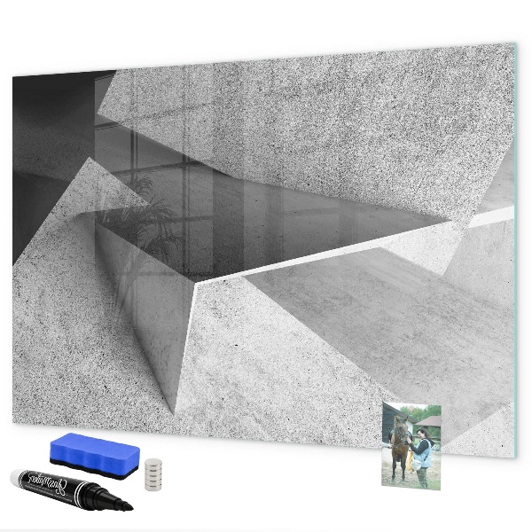 Decoratief glazen wandbord beschrijfbaar en magnetisch Modern prikbord voor notities en foto's
