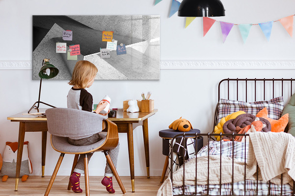 Decoratief glazen wandbord beschrijfbaar en magnetisch Modern prikbord voor notities en foto's