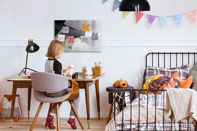 Decoratief glazen wandbord beschrijfbaar en magnetisch Modern prikbord voor notities en foto's