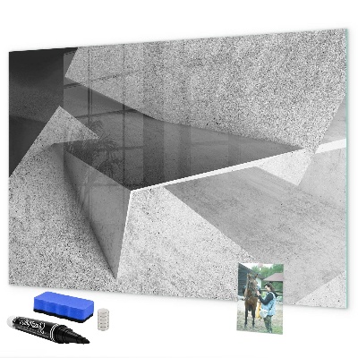 Decoratief glazen wandbord beschrijfbaar en magnetisch Modern prikbord voor notities en foto's