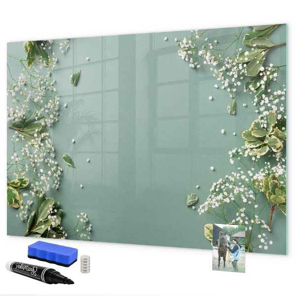 Decoratief glazen wandbord beschrijfbaar en magnetisch Een stijlvol bord voor notities en foto's